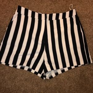 High waisted striped shorts